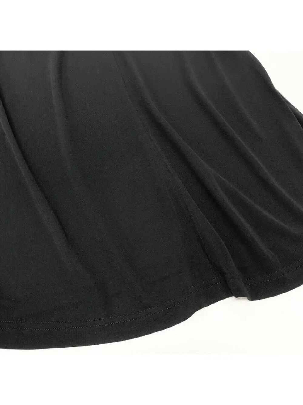 Chanel Boutique Logo Embroidery Stretch Black Rayon Flare Skirt